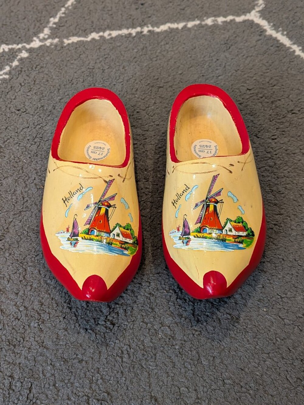 Vintage collectible Holland wooden clogs